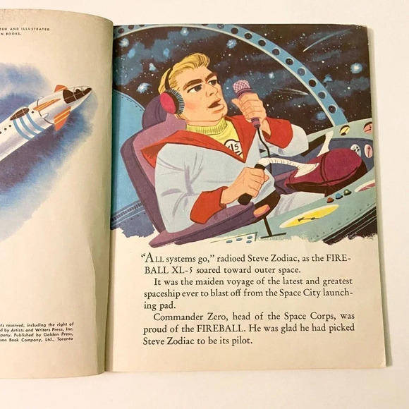 Vintage 1964 Fireball XL5 Little Golden Book First Edition Barbara Shook - Picture 9 of 16